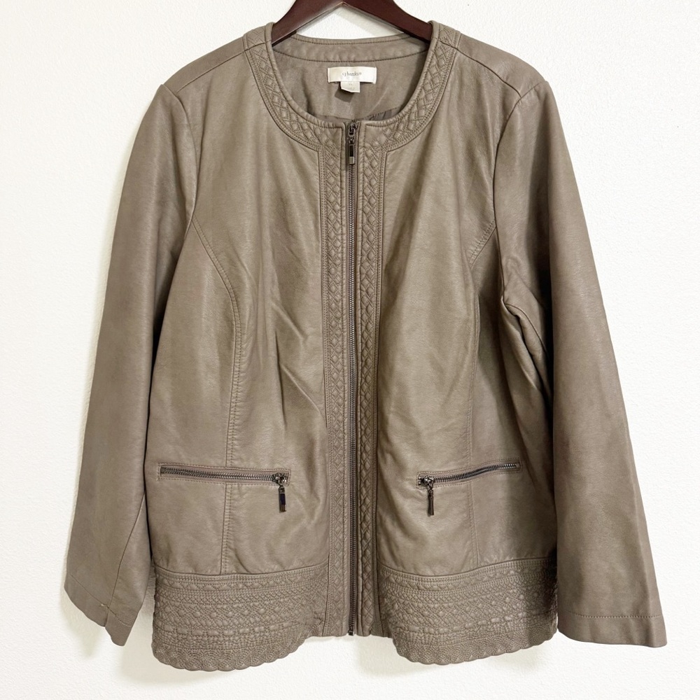 CJ Banks Vegan Faux Leather Moto Jacket